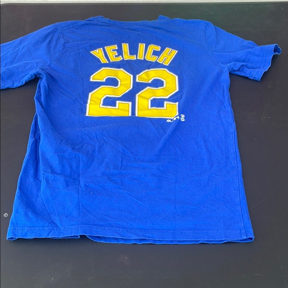 Genuine Merchandise Blue and Yellow Short Sleeve Tee